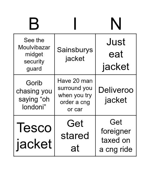 Fresh desh bingo Card