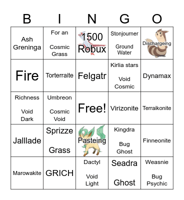 Pokemon Bingo Card