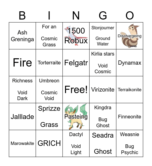 Pokemon Bingo Card