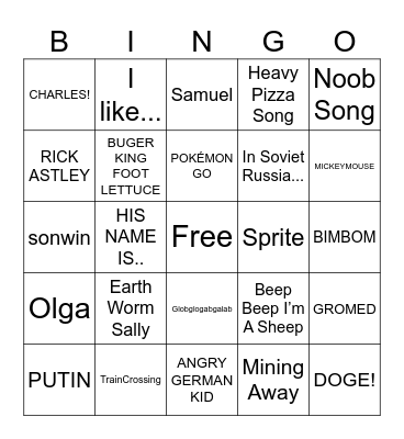 Meme Machine 2020 Bingo Card