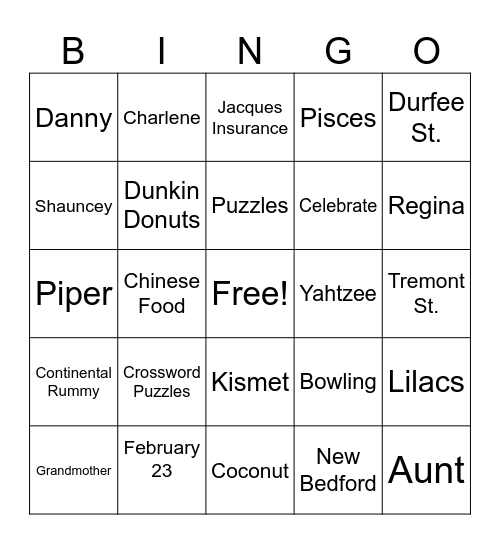 HAPPY BIRTHDAY Bingo Card