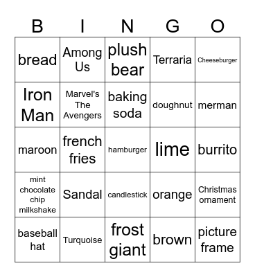 Infinite Craft Bingo Card