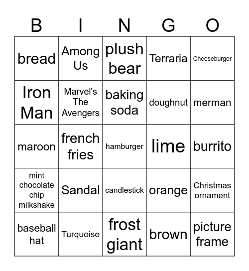 Infinite Craft Bingo Card