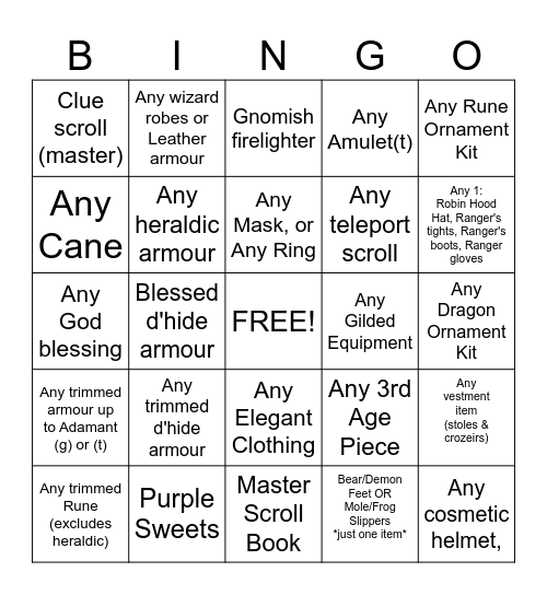 CLUE SCROLL BINGO JUNE 2024 Bingo Card