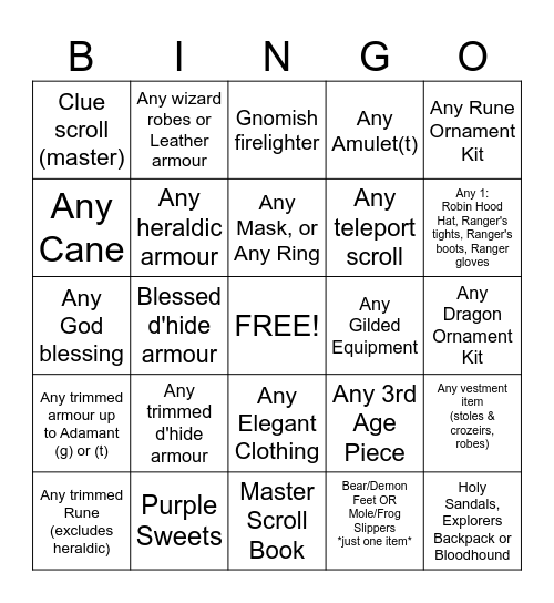 CLUE SCROLL BINGO JUNE 2024 Bingo Card