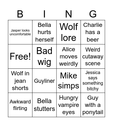 New Moon Party Bingo Card