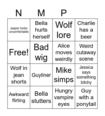 New Moon Party Bingo Card
