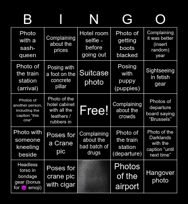 Crane-Con Bingo Card