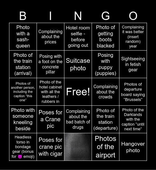 Crane-Con Bingo Card