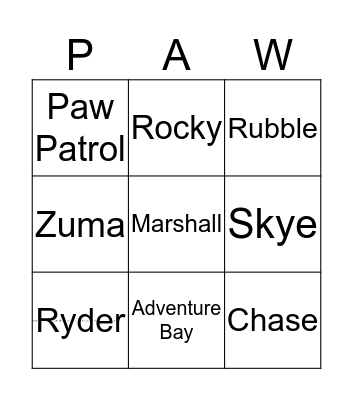 Trey's Birthday Bingo Card