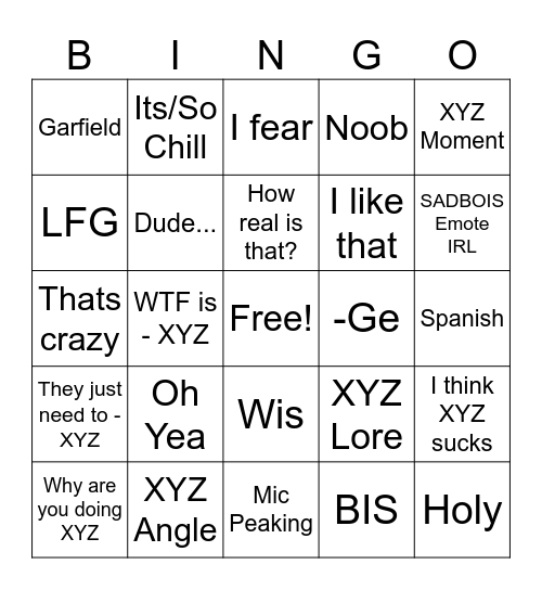 Arizona LAN OS Bingo Card