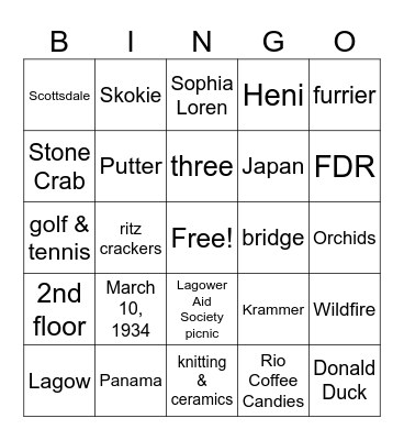 Heni's Turns 90 Bingo Card