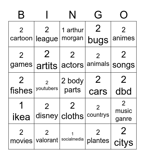 Bingo Card