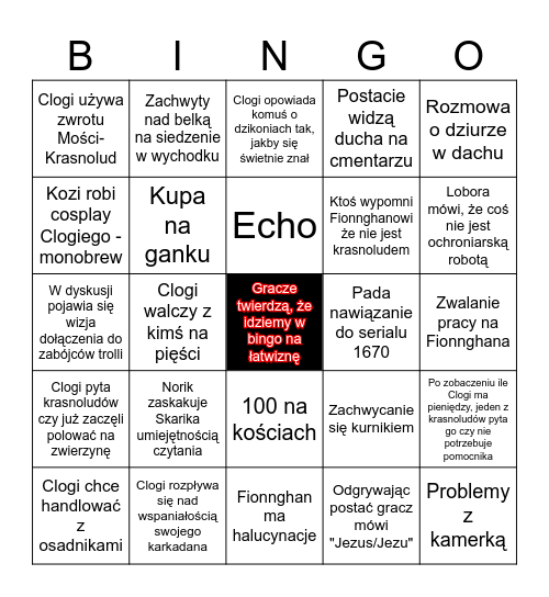 Bingo Baniaka Wydaleni #16 Bingo Card