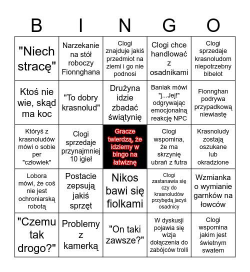 Bingo Baniaka Wydaleni #16 Bingo Card