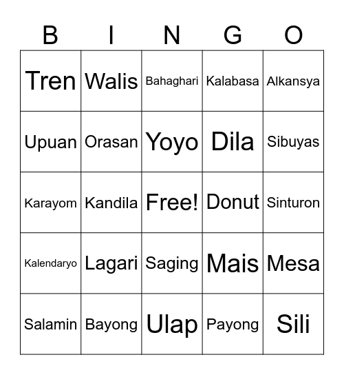 Bugtong Bingo Card