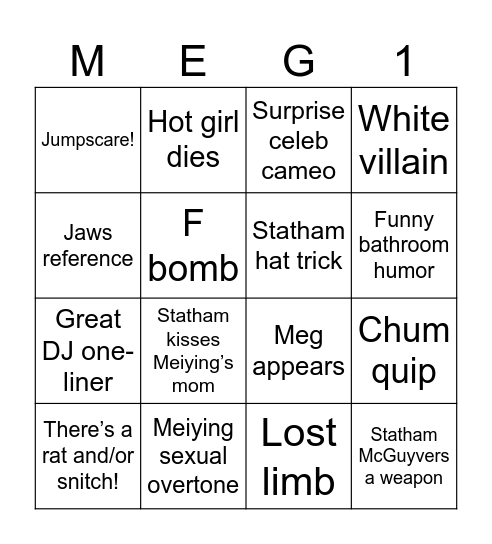 Meg 1 Bingo Card