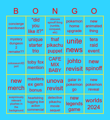 POKEMON DAY 2024 BINGO Card
