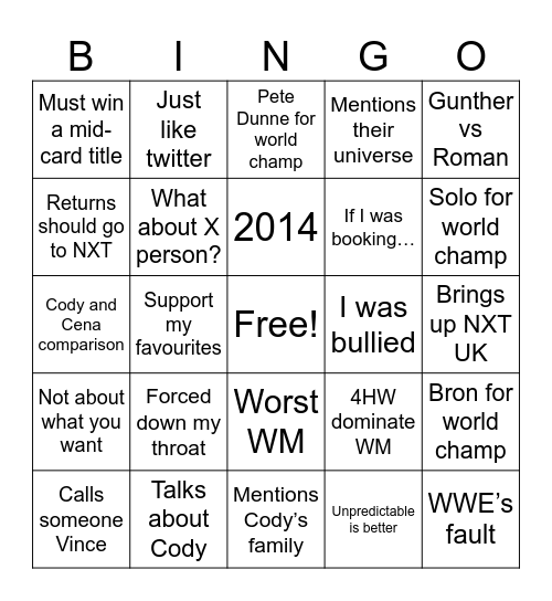 Iykyk Bingo Card