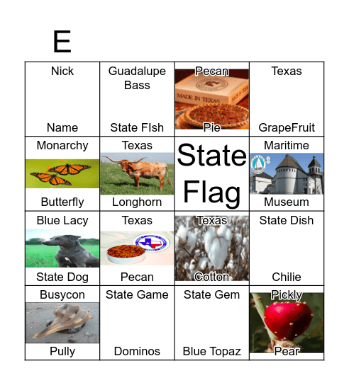 TEXAS Bingo Card