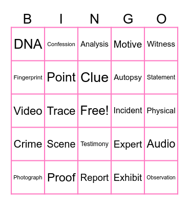 BINGO WORD QUEST Bingo Card