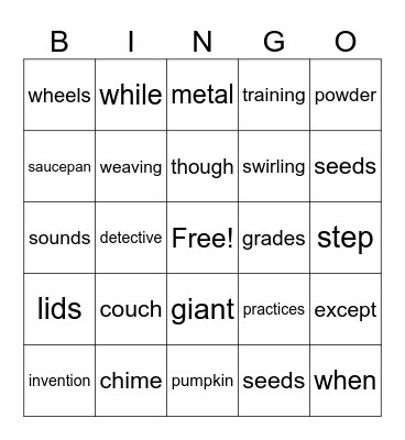 Jordie Bingo Card