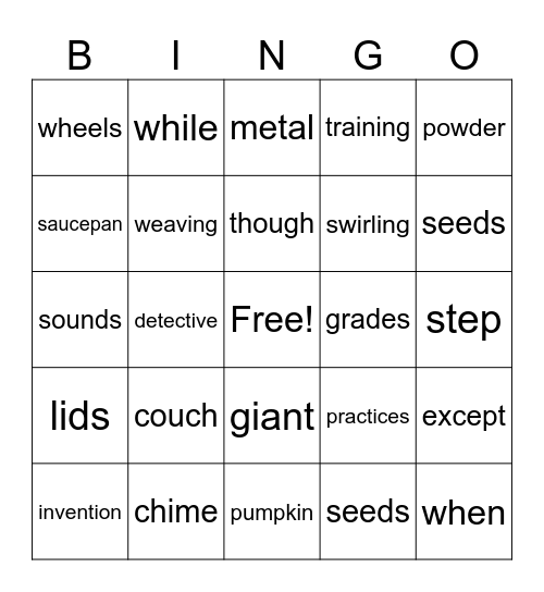 Jordie Bingo Card