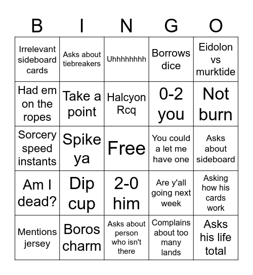 Old man burn bingo Card