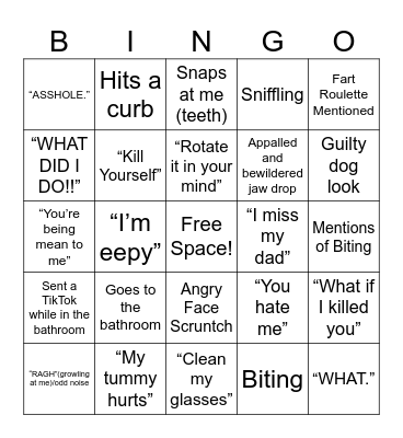Going out with Valentine Bingo Card