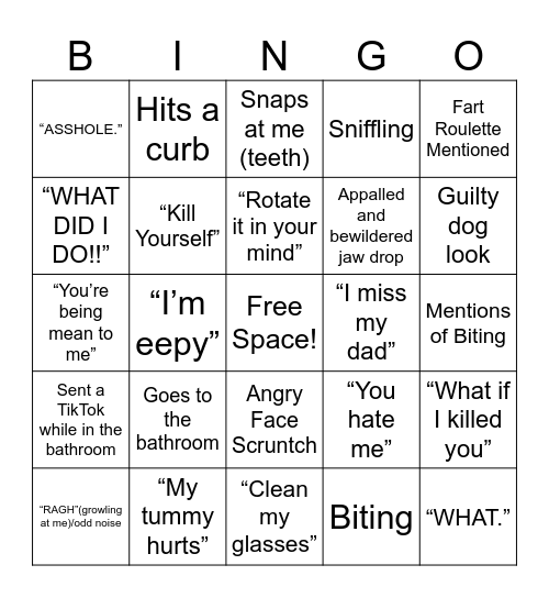 Going out with Valentine Bingo Card