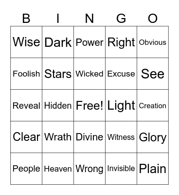 Bingo! Bingo Card