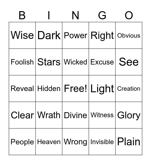 Bingo! Bingo Card