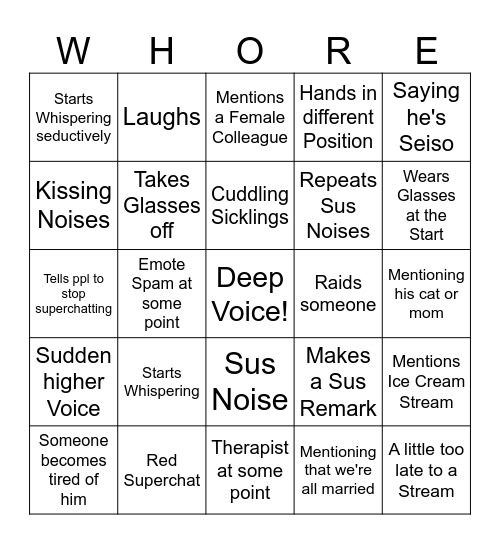 Hex Haywire Stream Bingo Card