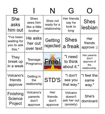 Volcanos Relationship Bingo Card