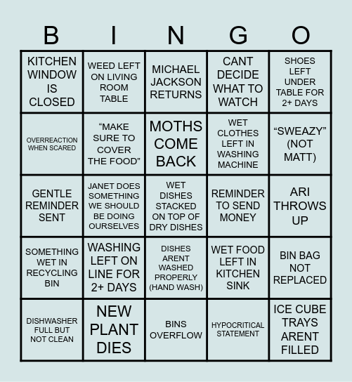 34 PRINCES ST BINGO Card