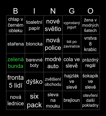 market bingo Card