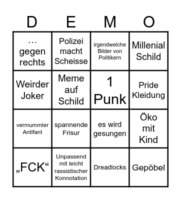 Demo Bingo Card