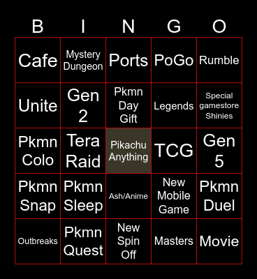 pokemon day 2024 Bingo Card