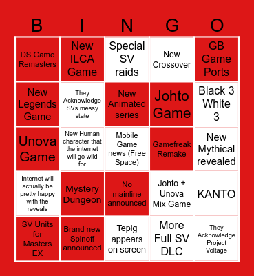 Pokemon Day 2024 Bingo Card