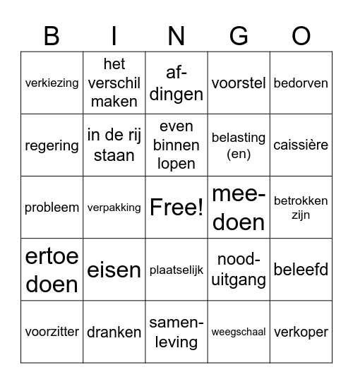 Vocab U4L2&3 Bingo Card