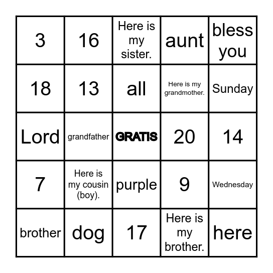 3rd Quarter Bingo Card