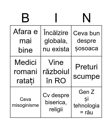 Take uri dubioase blablacar Bingo Card