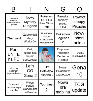 Pokemon Day Bingo Card
