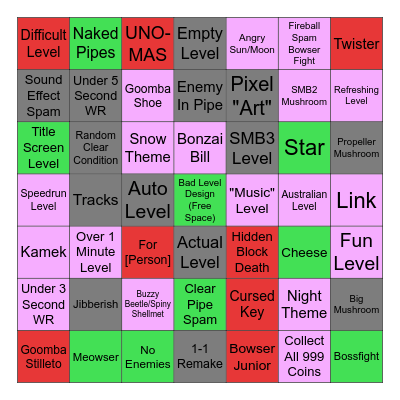 MM2 Easy Mode Bingo Card