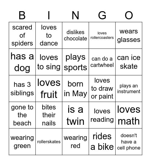 FIND SOMEONE WHO......... Bingo Card