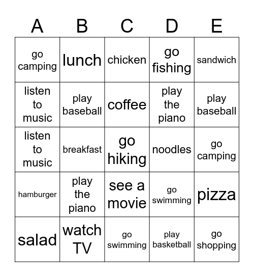 286-306 Bingo Card