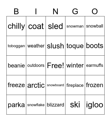 Winter Bingo Card