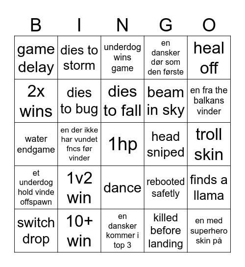 fncs Bingo Card