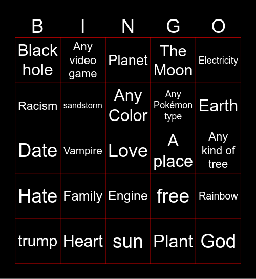 Infinite Craft Bingo Card