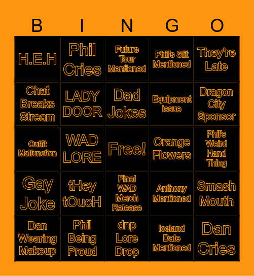 WAD BINGO Card